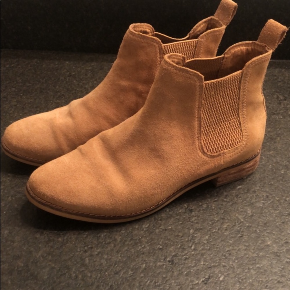 TOMS Suede Ankle Boots-Camel/tan 7.5